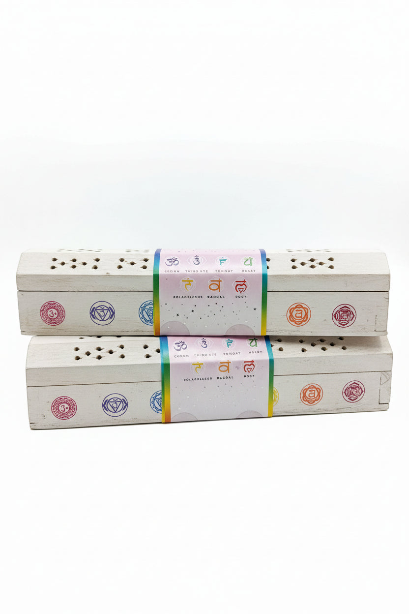 7 chakra white incense / cone box