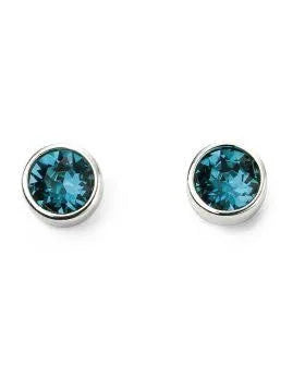 Sterling Silver December Birthstone Stud Earrings