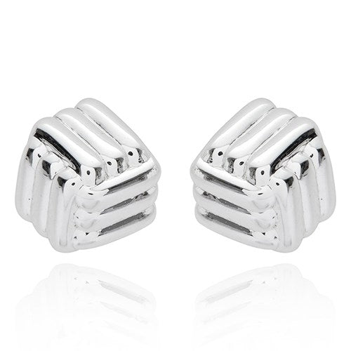 Silverplated Love Knot Cube Earrings