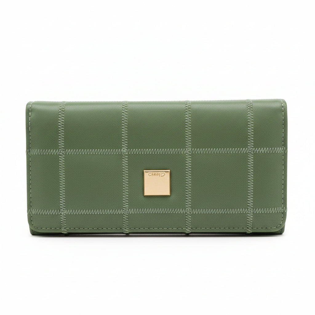 Gionni Jet 19cm Zip & Button Purse Sage