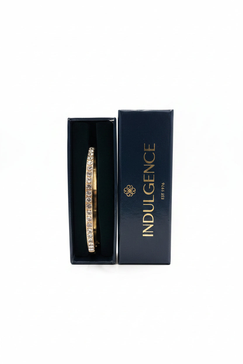 Goldplated Bangle with clear stones