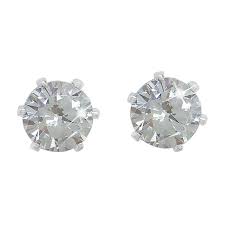 Tipperary Crystal Silver Stud Earrings Clear Stone