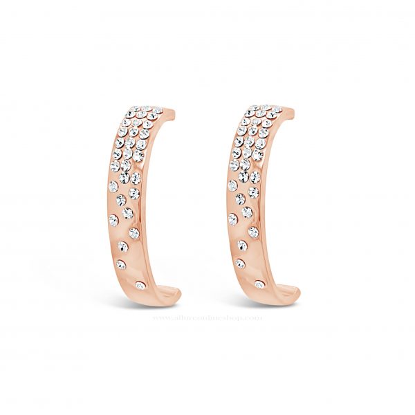 Absolute Rose Gold Half Hoop Earrings with Dimante