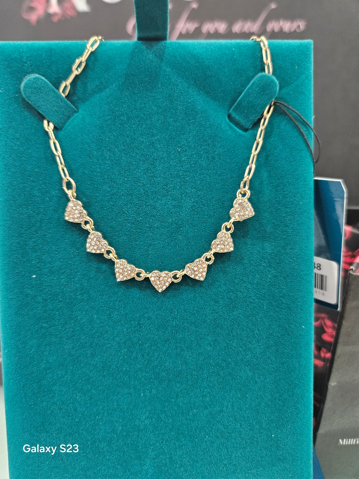 Box chain with hearts Goldplated
