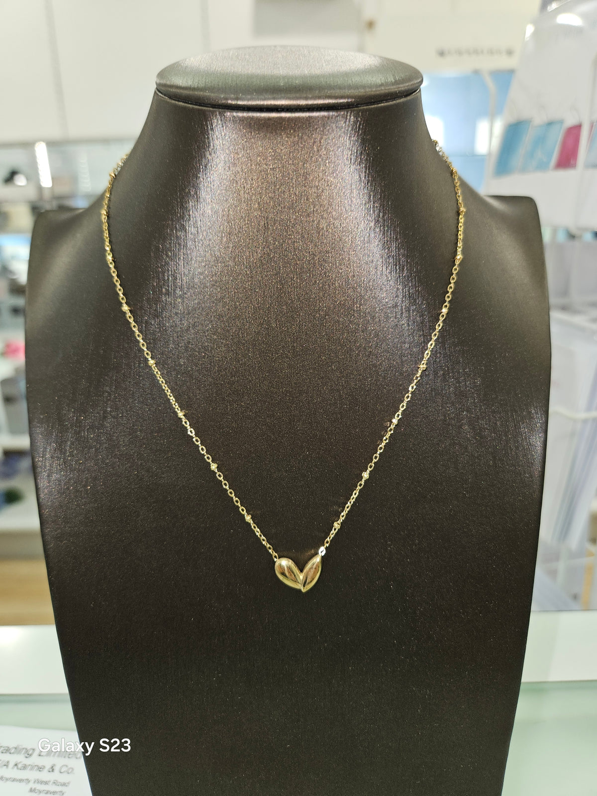 Bean Heart Gold Necklace and Bracelet Set
