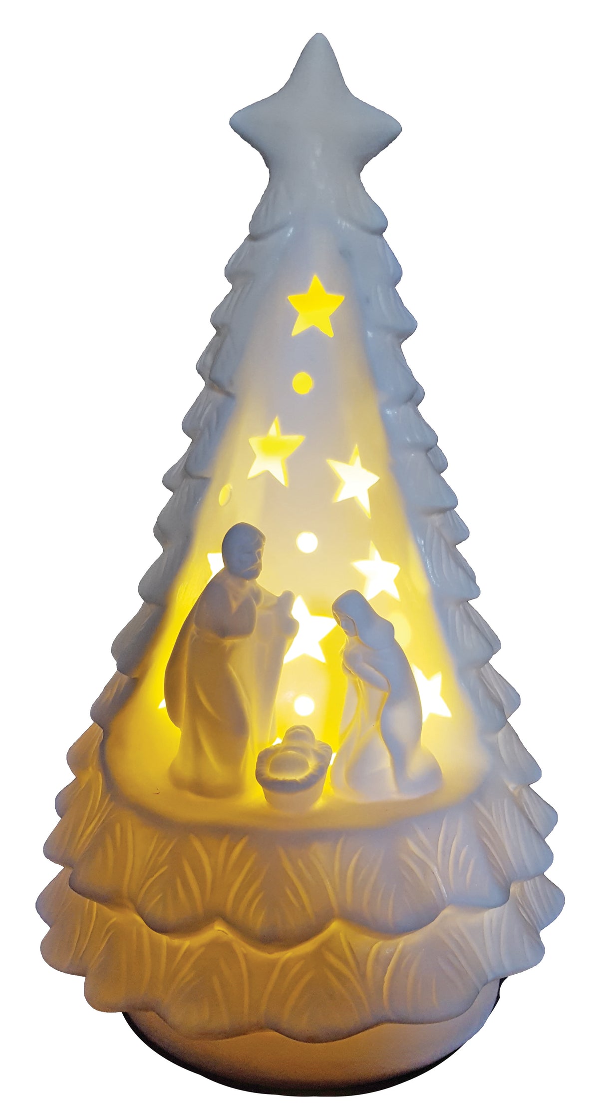 White Christmas Porcelain Tree Nativity