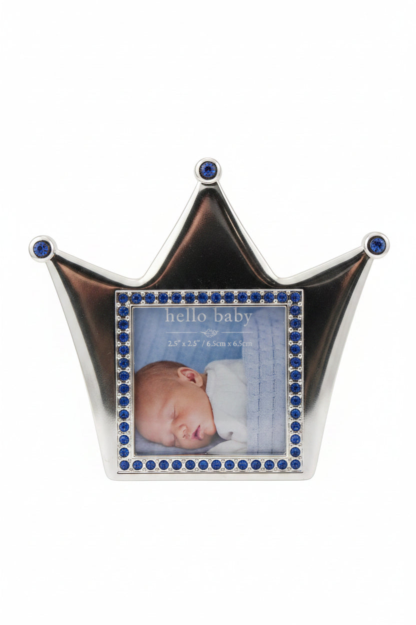 Hello Silverplated Crown Crown Frame Blue