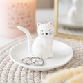 White Cat Ceramic Trinket Dish