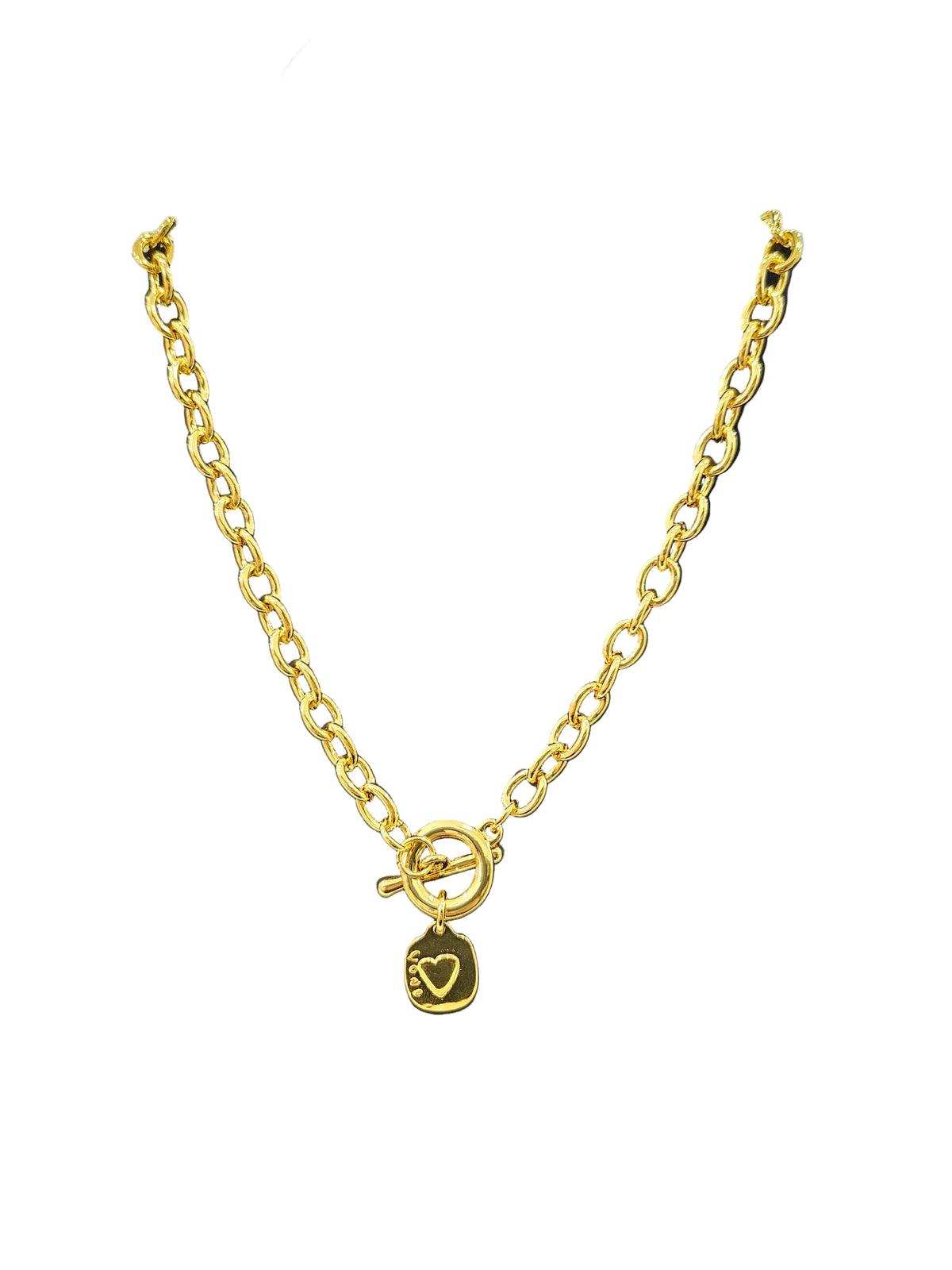 Love Goldplated T bar necklace