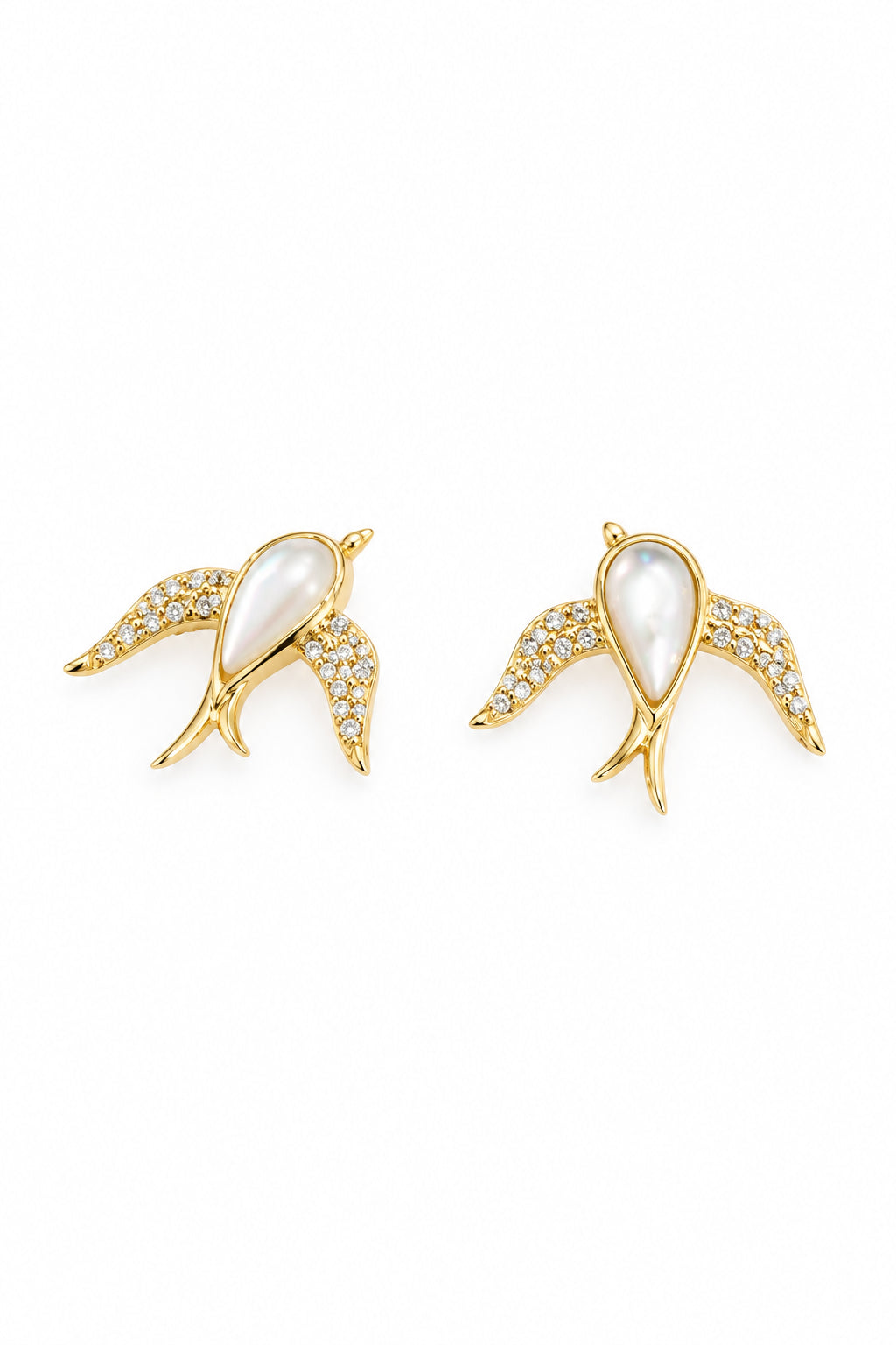 Gold Plated Sterling Silver Swallow Earrings