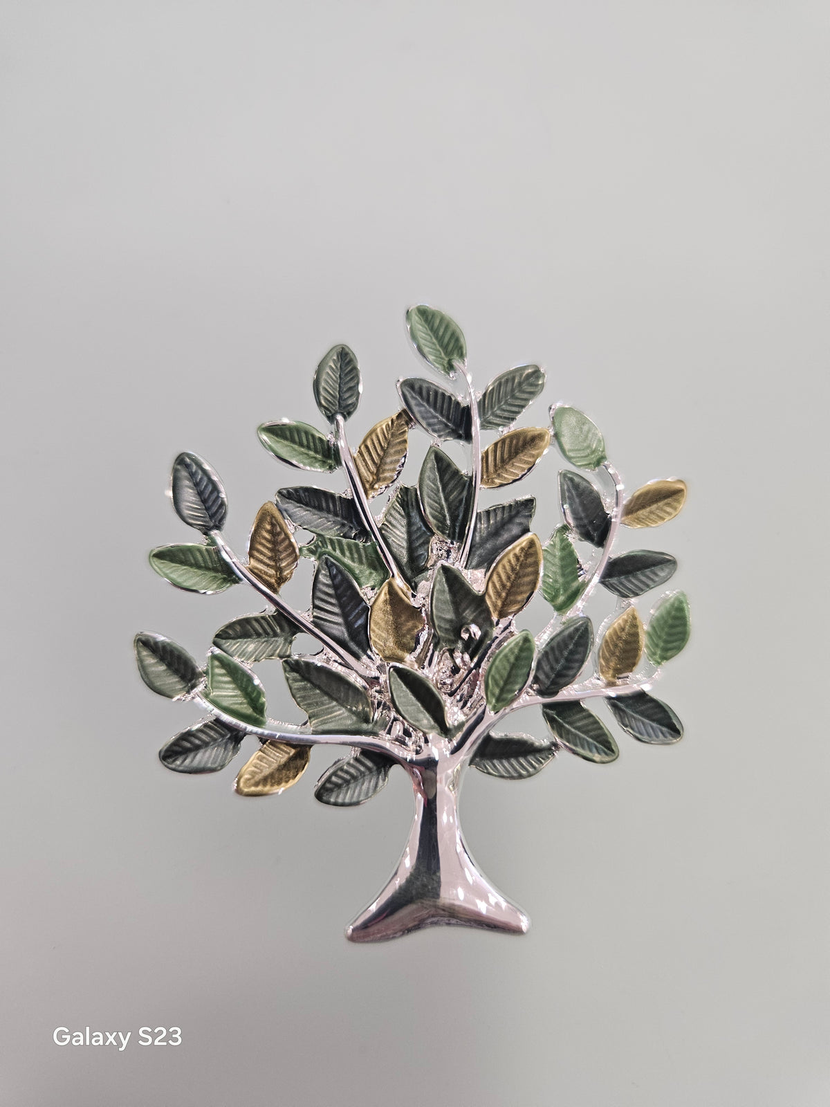 Magnetic Tree of Life Brooch Green