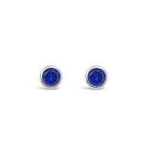 September Sterling Silver Stud Earrings