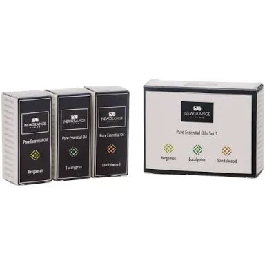 Newgrange pack of three essential oils, Bergamot,Eucalyptus, Sandlewood