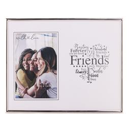 Silver Friends Heart Frame 4×6