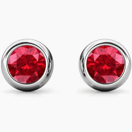 Sterling Silver Stud July Earrings