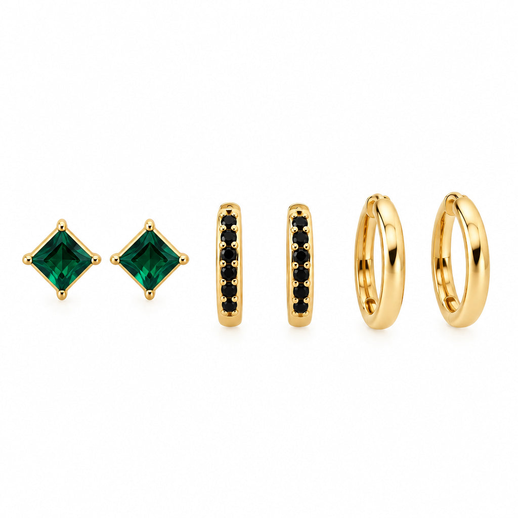Trio of Gold Plated Earrings