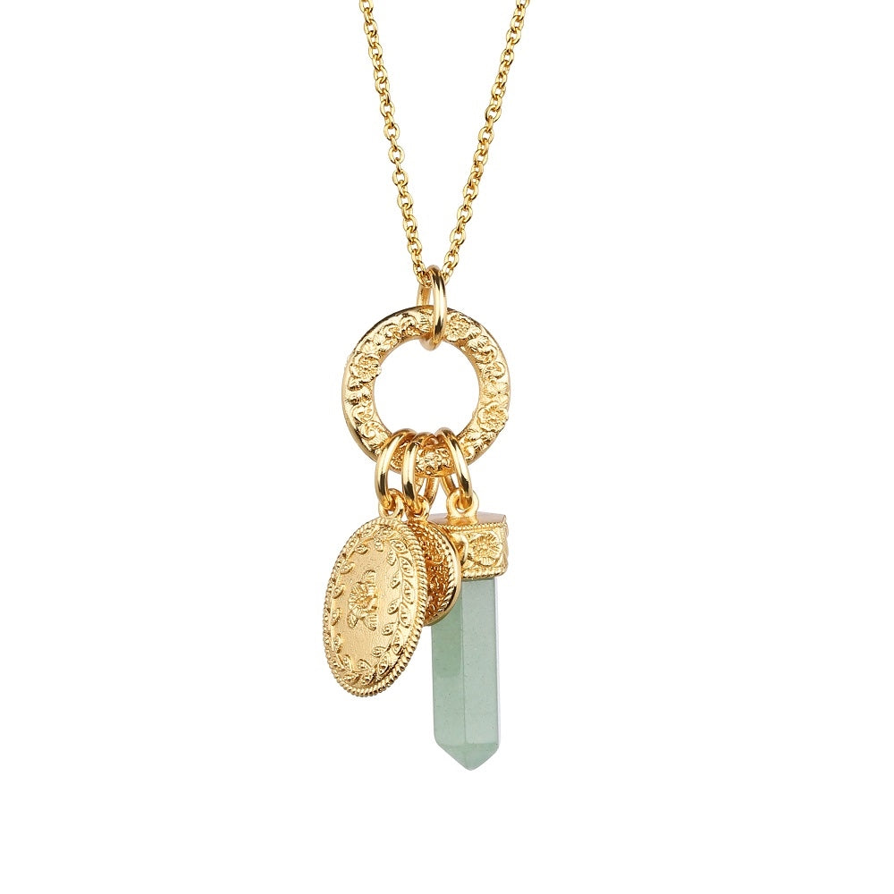 Newbridge Gold Plated Necklace with Opalite Charm