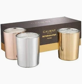 Galway Crystal Gold, Frankincense and Myrrh Trio Candle