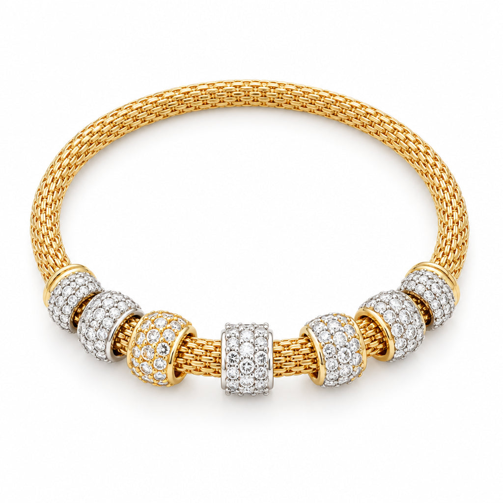 Gold & Silverplated stretch bracelet