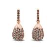 Absolutr Rose Gold Drop Black Stoned Earrings