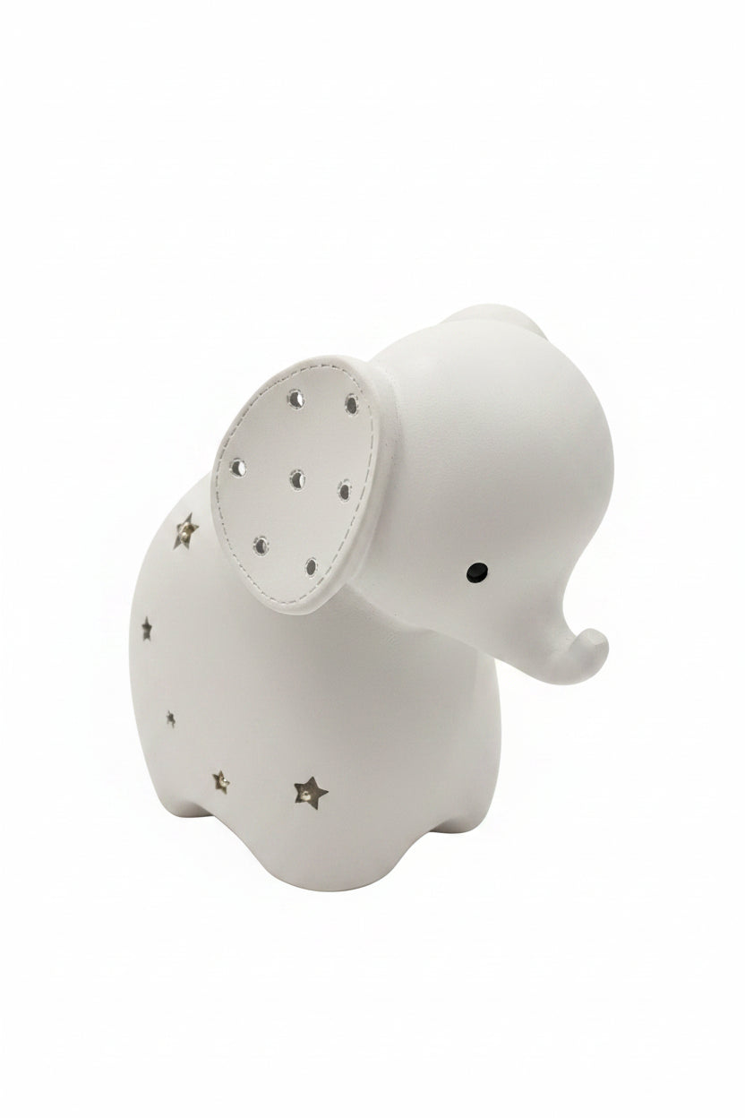 Elephant Money Box Bambino White Resin