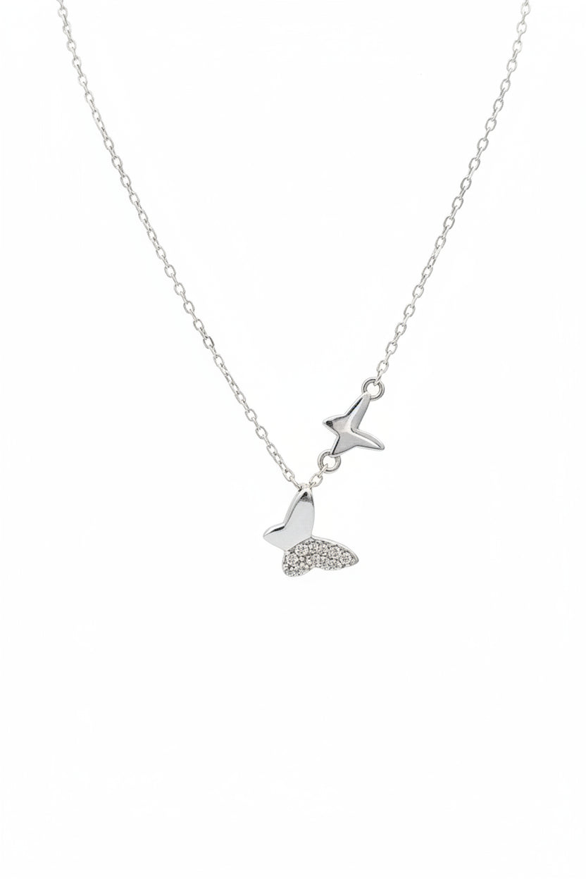 Sterling silver Double butterfly pendant