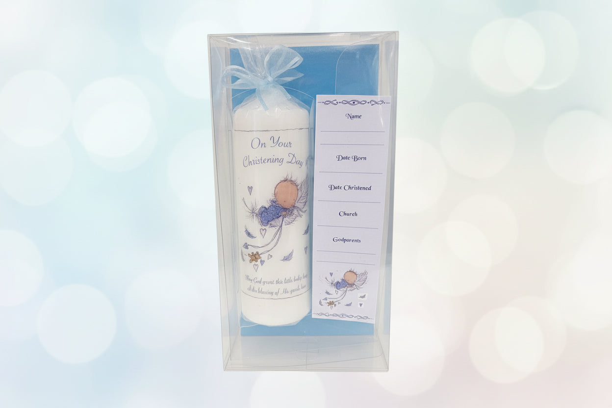 Baby boy Christening Candle set