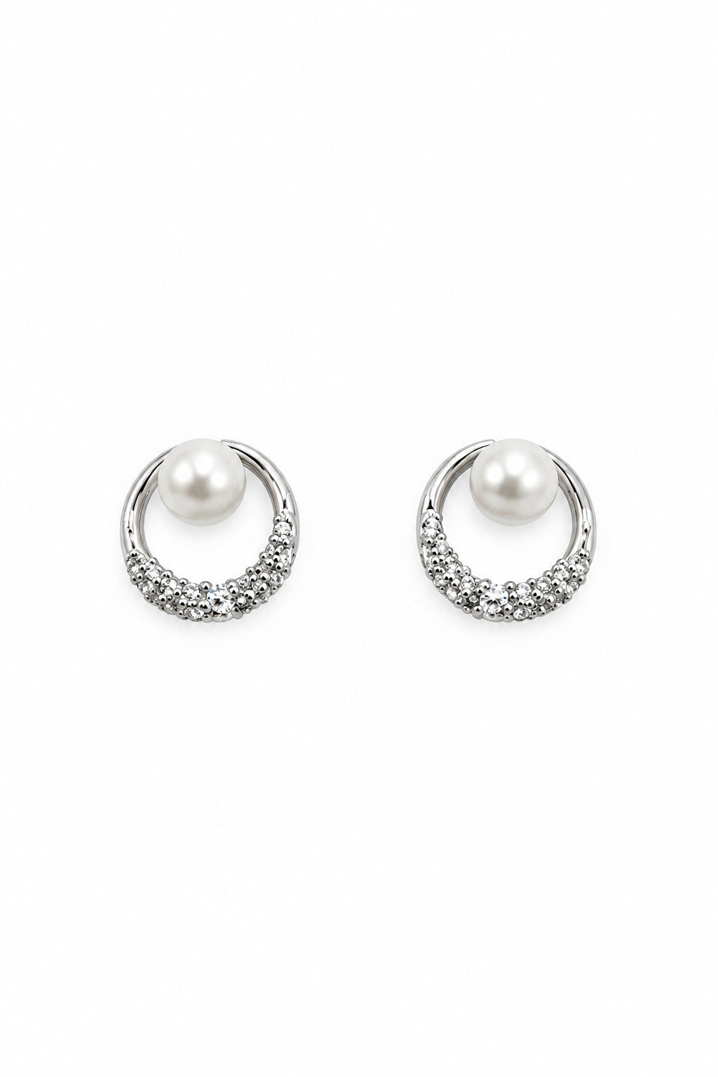 Sterling Silver Peal Stud Earrings