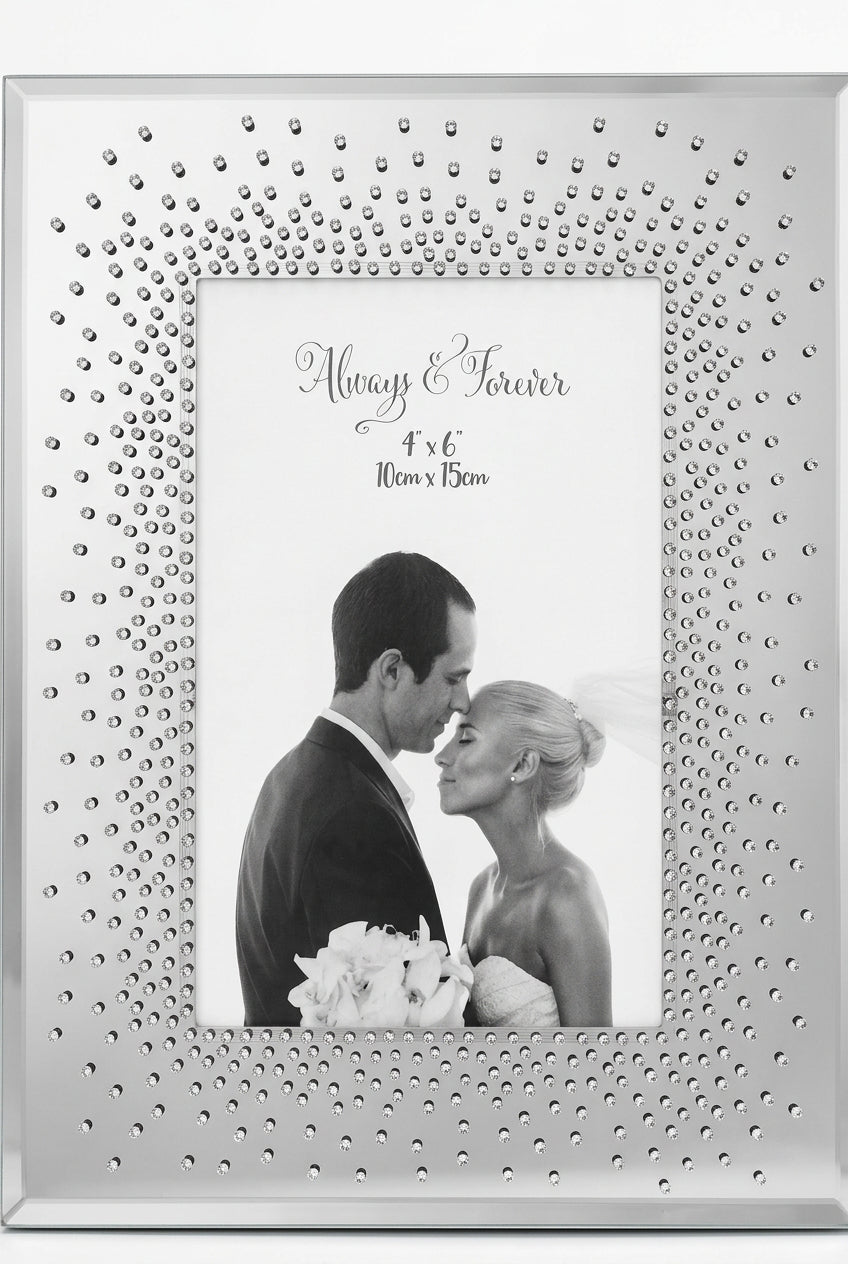 Always & forever 4 x6 starburst mirror frame