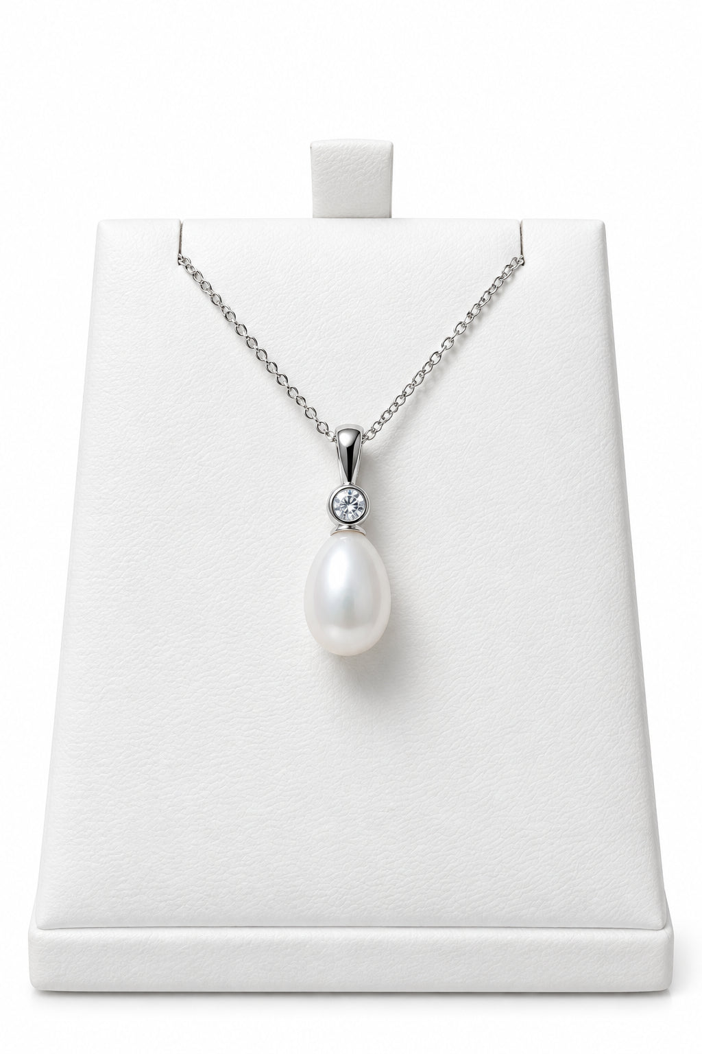 Sterling Silver Cubic Zirconia Fresh Water Pearl Pendant
