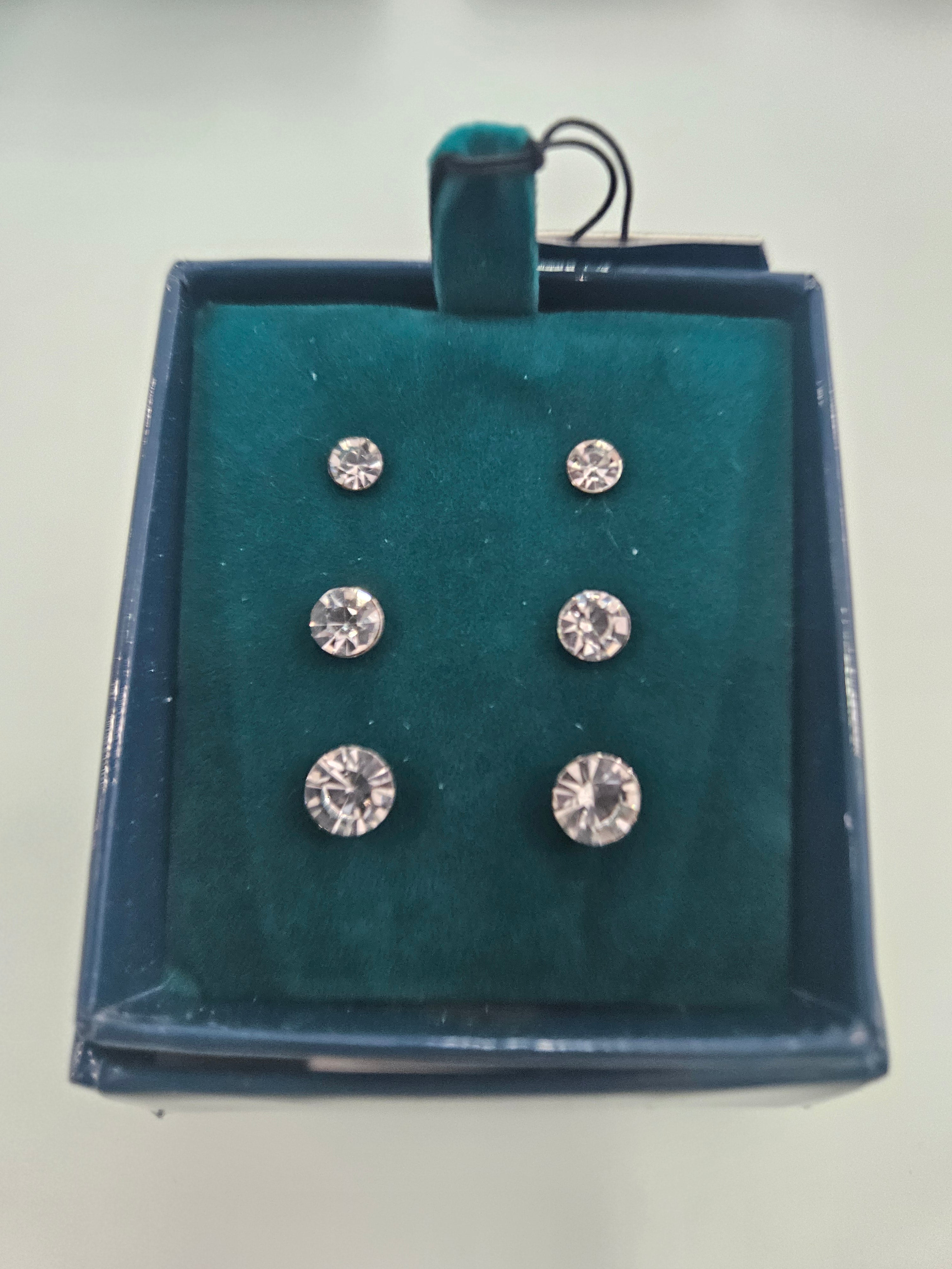 Set of 3 Silverplated Stud Earrings