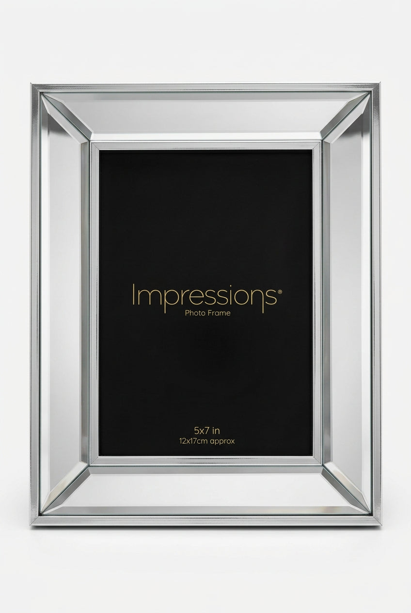 Mirror frame with silver border 5 x 7