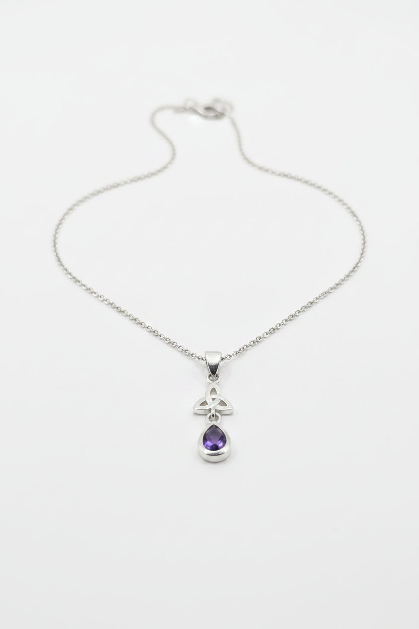 Sterling Silver amethyst drop pendant