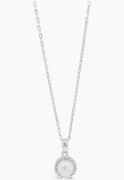Absolutre Kids Pearl and Dimante Silver Necklace