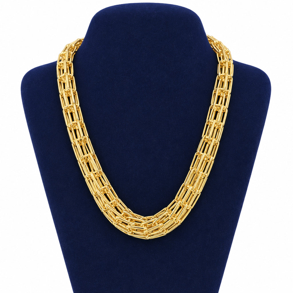Goldplated Cage Link Necklace