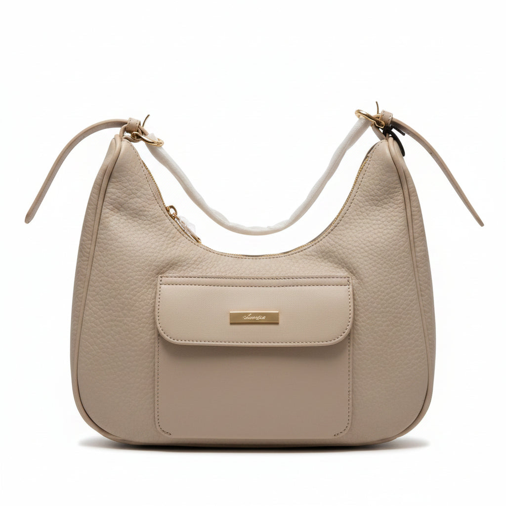 Sunflower Curved Shoulder Bag Beige
