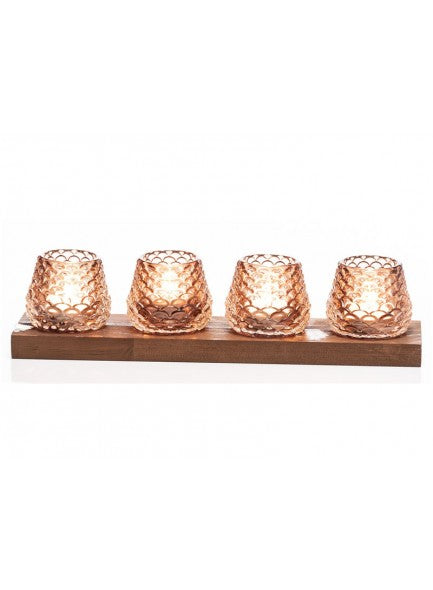 Wooden Base Candle Holder