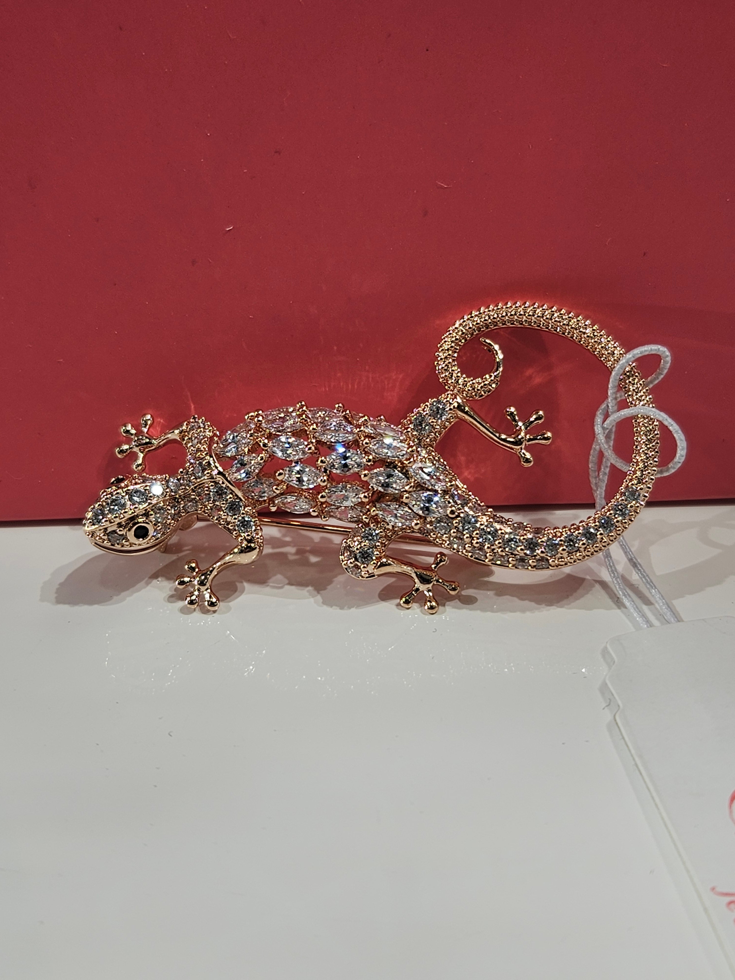 Absolute Lizard Brooch Rosegold