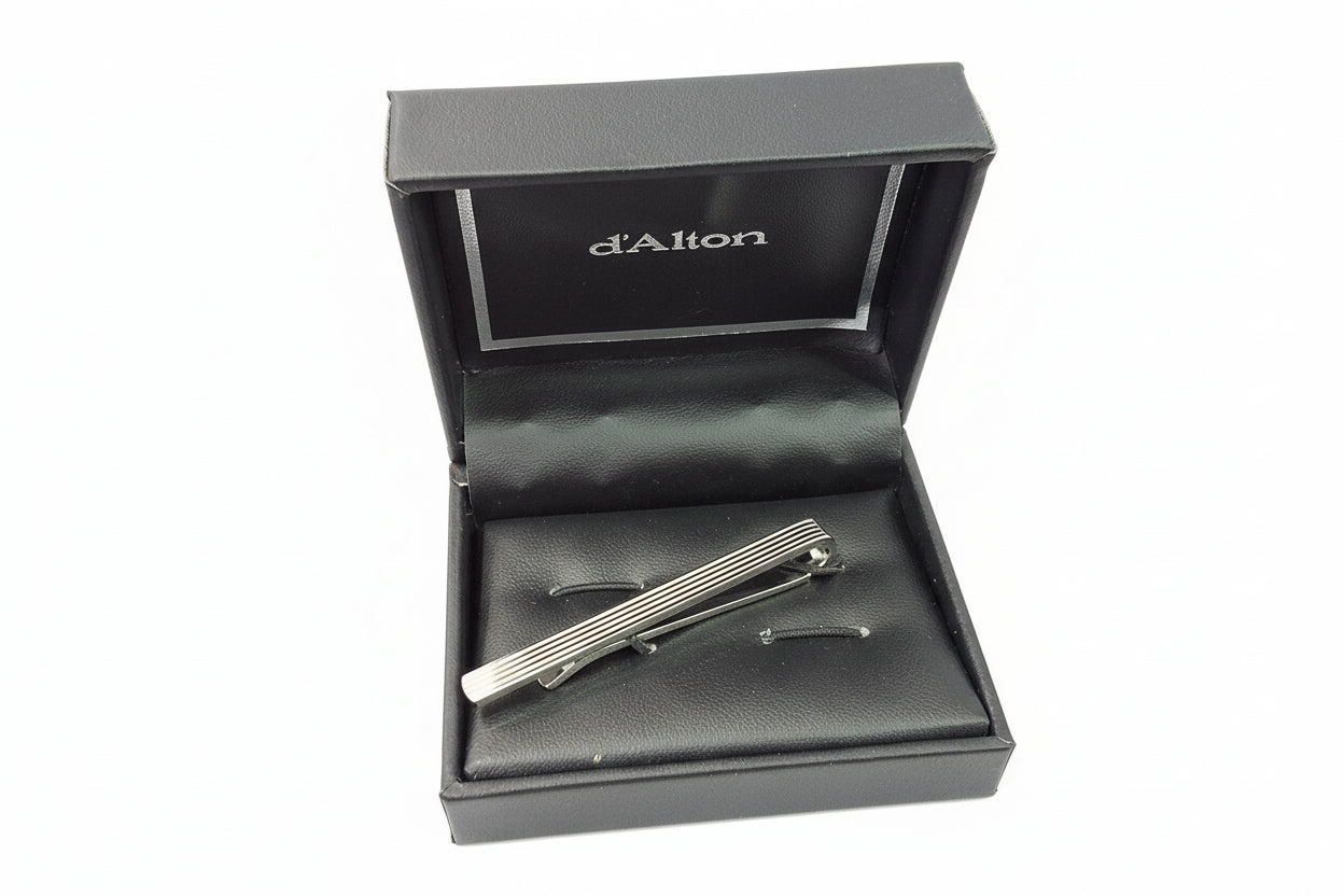 Gents Silver Tie Bar with Ridges