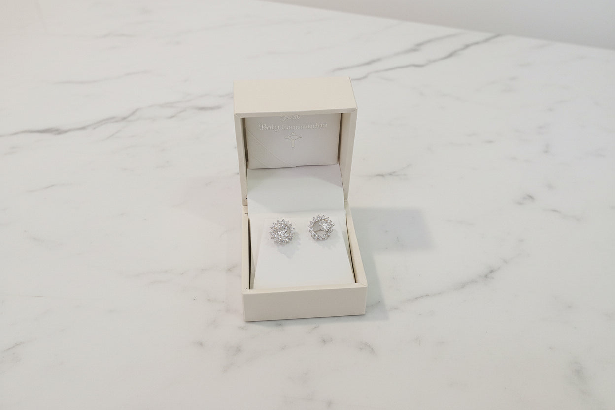 Communion Dimante Halo Earrings