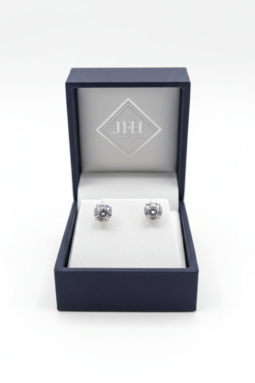 Sterling Silver 6mm Cubic Zirconia Stud Earrings