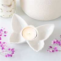 White Butterfly Tealight Holder