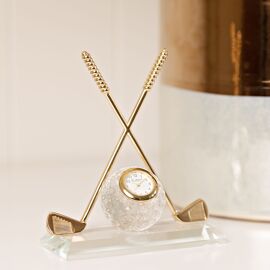 Miniature Crossed Golf Clubs with Glass Ball