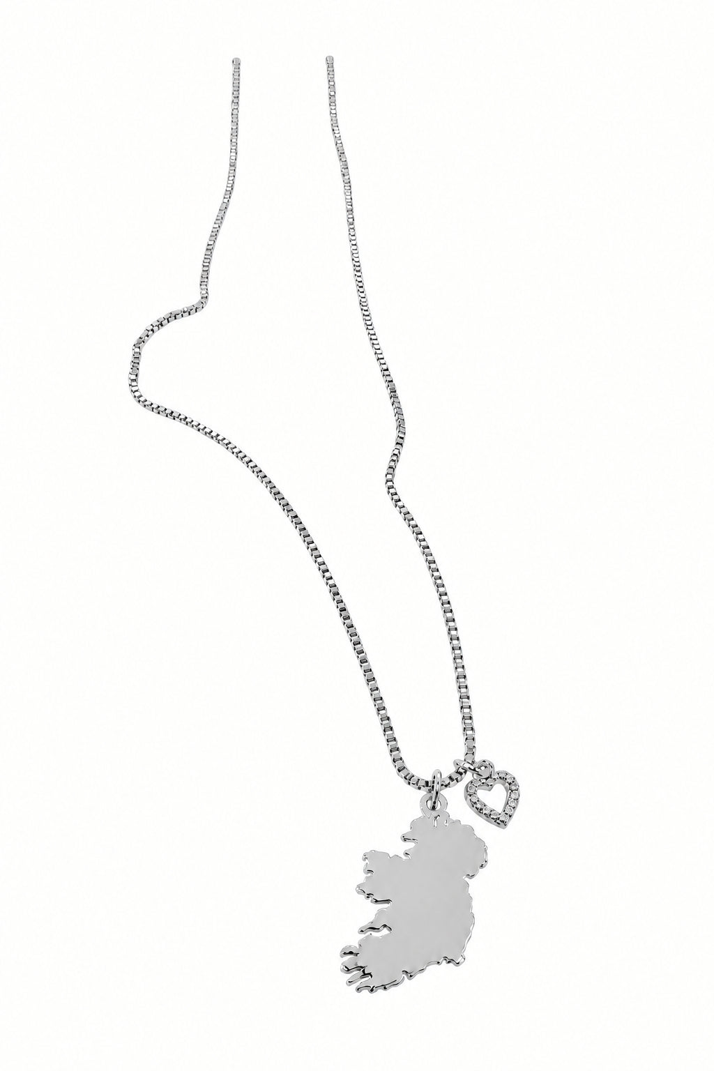 Silverplated Irish Map Necklace