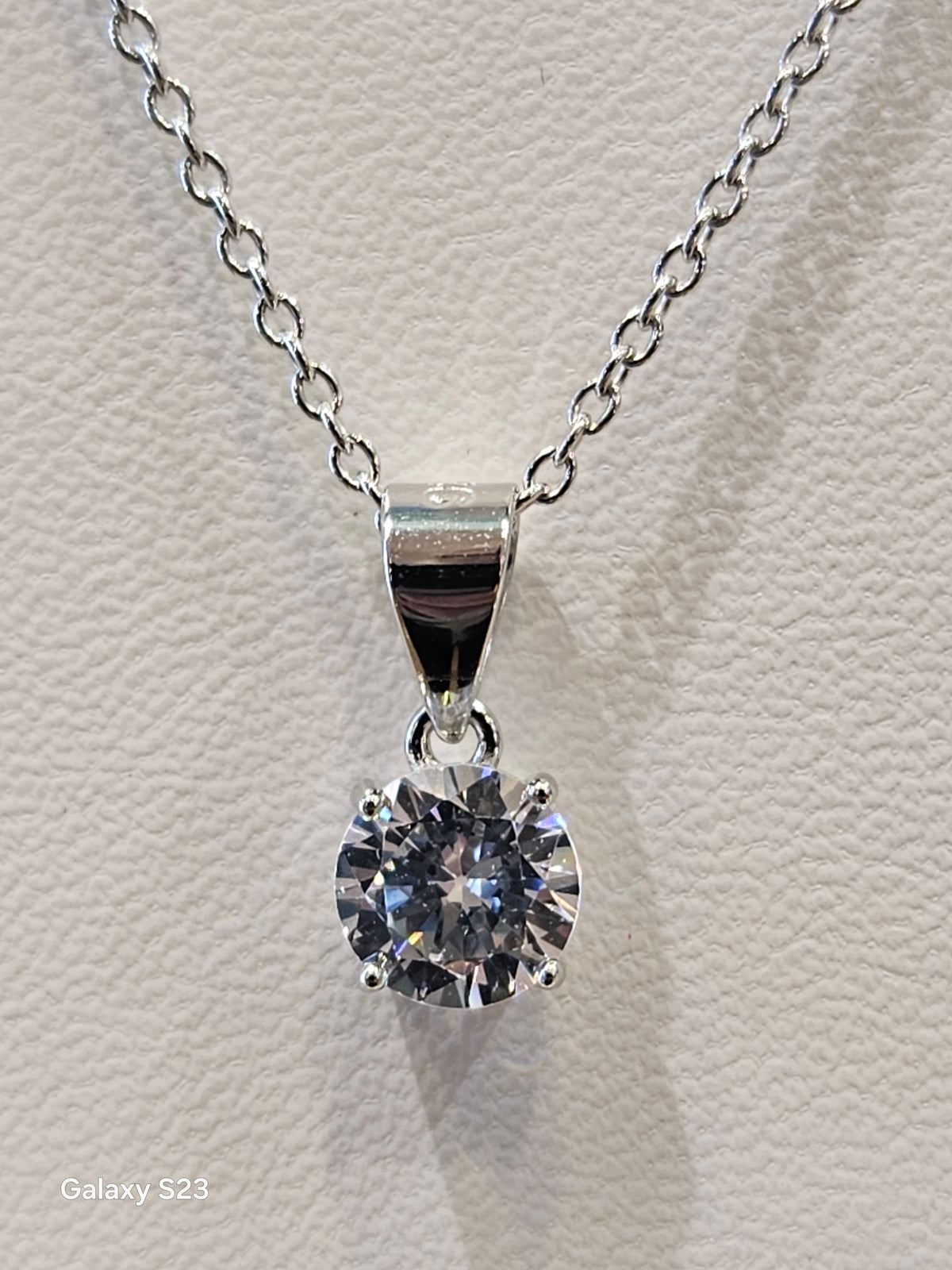 Sterling Silver Oval Cubic Zirconia Necklace