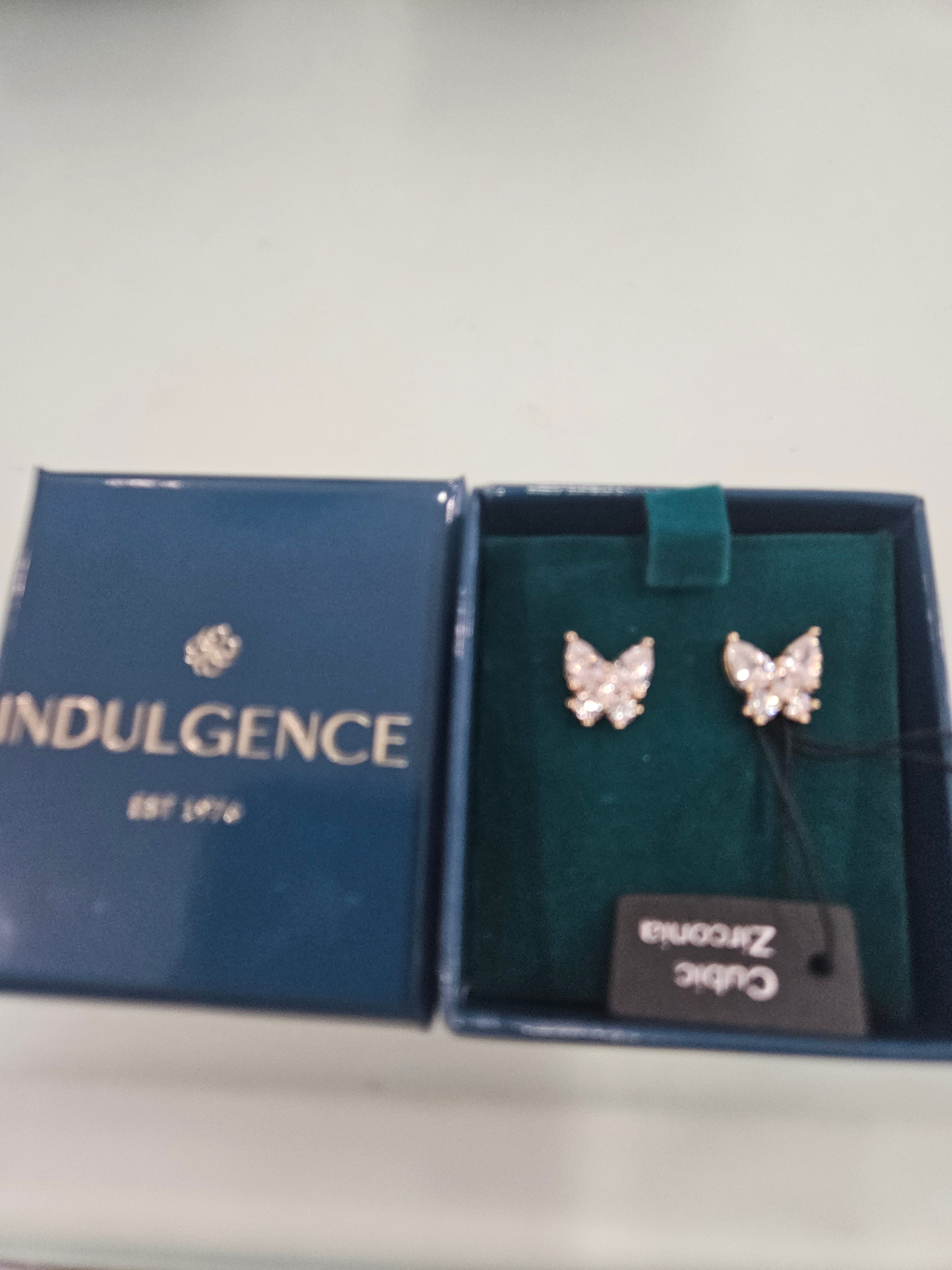Cubic Zirconia Butterfly Earrings