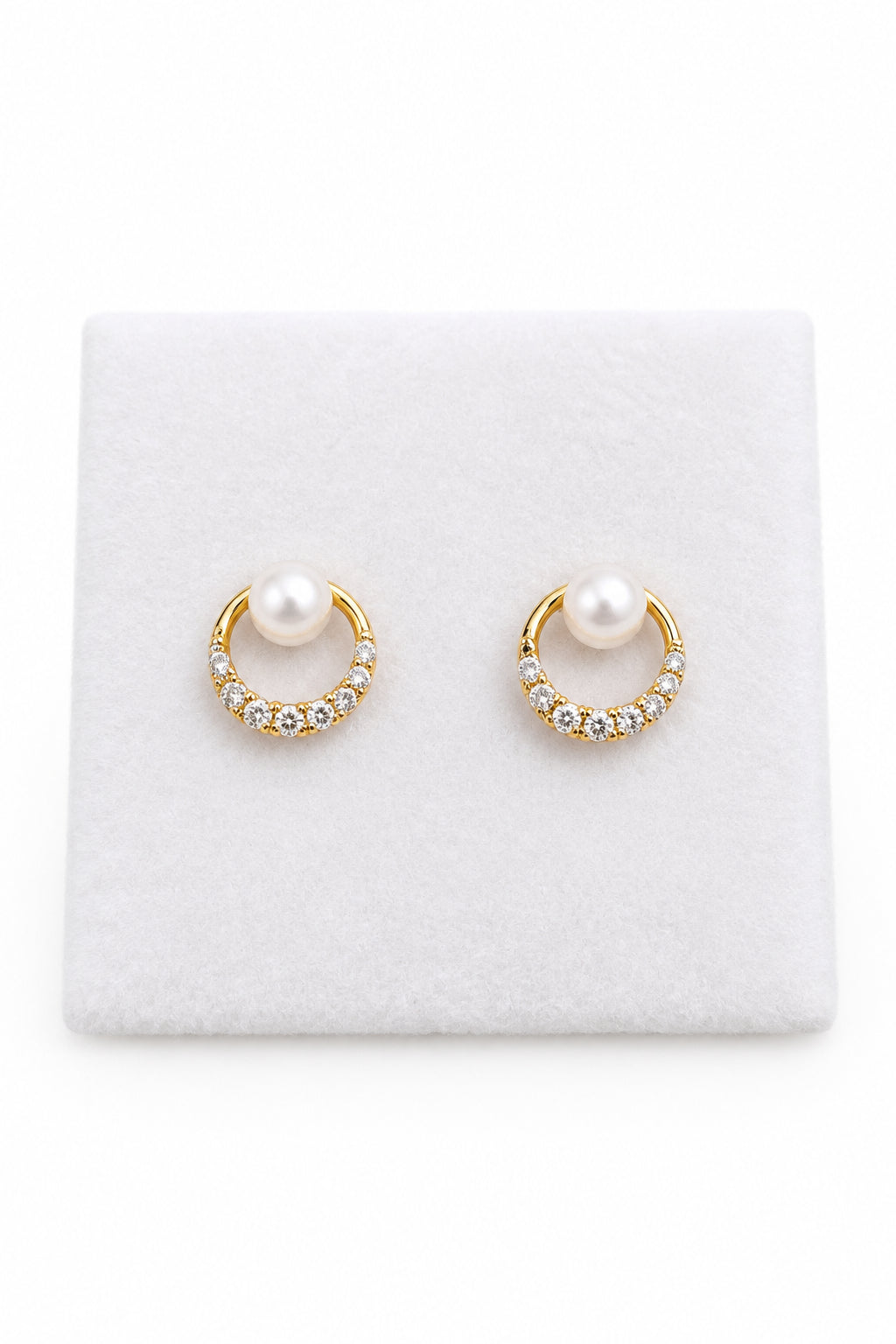 Gold Plated Sterling Silver Pearl Stud Earrings