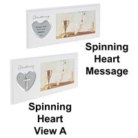 Spinning Christening Heart Frame