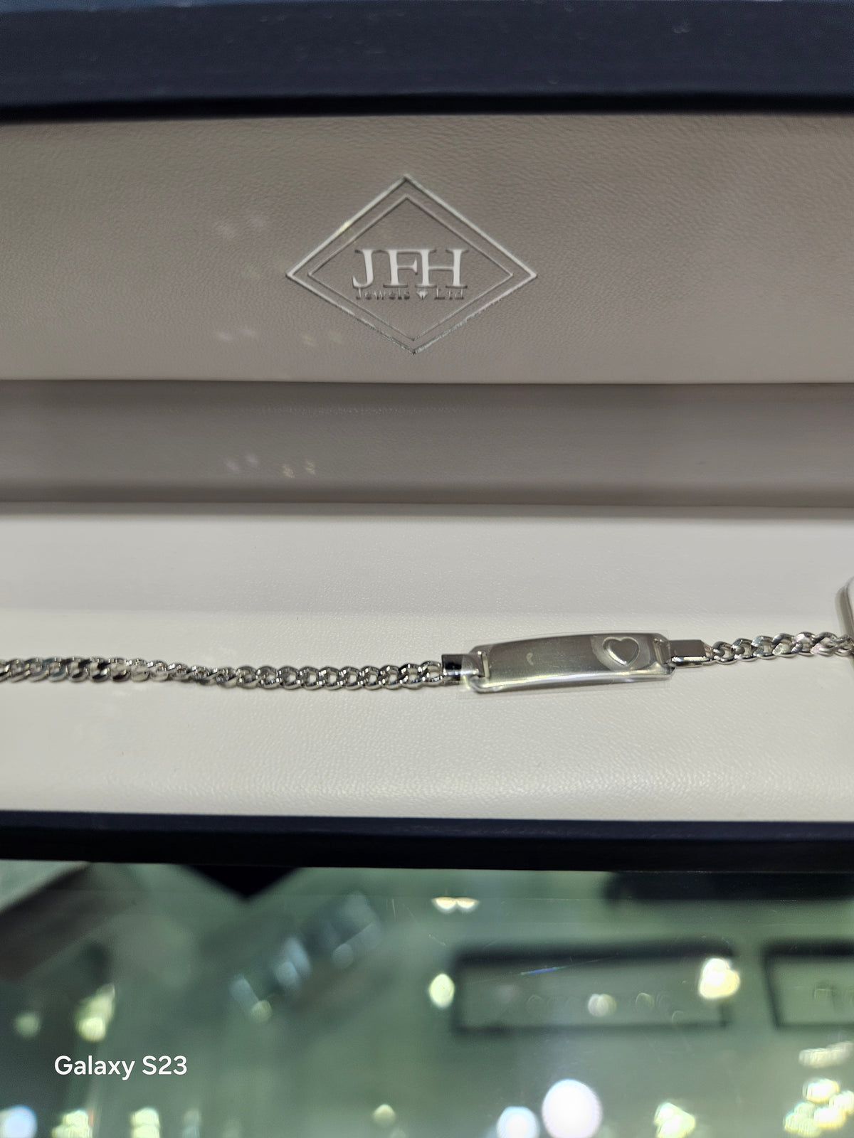 Sterling Silver ID Bracelet with Heart