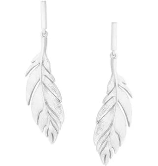 Tipperary Feather Simple Drop Earring Silver